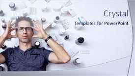  Presentation with crazy - Slides enhanced with crazy-man-isolated-over-pills background and a sky blue colored foreground