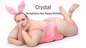  Presentation with ears - Cool new presentation theme with crazy people - funny picture of a plus backdrop and a sky blue colored foreground