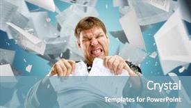  Presentation with stressed - PPT theme with crazy people - stressed businessman background and a teal colored foreground
