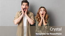  Presentation with catholic couple silhouette of young - PPT layouts enhanced with crazy sale - portrait of a shocked young background and a coral colored foreground