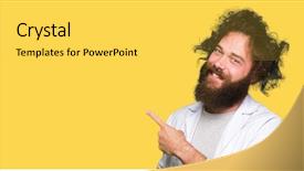  Presentation with fun and smile - Audience pleasing theme consisting of crazy scientist with funny long backdrop and a yellow colored foreground