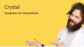  Presentation with long service award - Amazing slides having crazy scientist with funny long backdrop and a light gray colored foreground