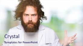  Presentation with long hair - Slides with crazy scientist with funny long background and a sky blue colored foreground