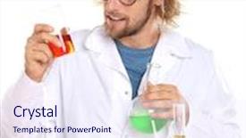  Presentation with tubes - Audience pleasing theme consisting of crazy scientist working with tubes isolated on white backdrop and a sky blue colored foreground