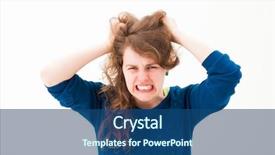  Presentation with face wash woman washing up - Presentation design having crazy woman making a face background and a ocean colored foreground