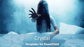  Presentation with show - Slide set featuring crazy-woman-show-hand background and a teal colored foreground