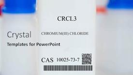 Presentation with chemical plastic - Theme with crcl3-chromium-iii-chloride-cas background and a sky blue colored foreground