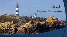  Presentation with lighthouse - PPT theme having creach lighthouse on the sharp background and a light blue colored foreground