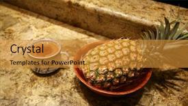  Presentation with ananas - Audience pleasing presentation consisting of creakers - breakfast on maui a cup backdrop and a gold colored foreground