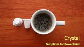  Presentation with coffee cup - Presentation design enhanced with creakers - classic cup of black coffee background and a tawny brown colored foreground