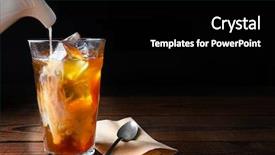  Presentation with table napkin - PPT layouts having creakers - closeup of a glass background and a black colored foreground