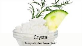  Presentation with white cheese - Slides with creakers - coarse-grained cottage cheese with fennel background and a  colored foreground