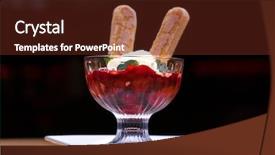  Presentation with strawberry ice cream - Slides enhanced with creakers - creamer with strawberry ice cream background and a tawny brown colored foreground