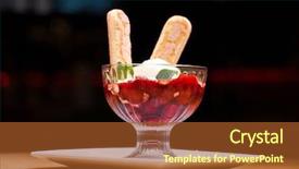  Presentation with ice cream strawberry - Slide deck consisting of creakers - creamer with strawberry ice cream background and a tawny brown colored foreground