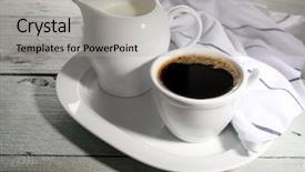  Presentation with coffee cup - Amazing theme having creakers - cup of coffee creamer backdrop and a  colored foreground