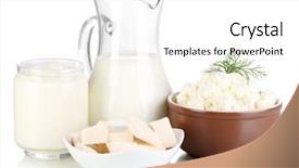  Presentation with dairy products - Colorful slides enhanced with creakers - fresh dairy products isolated backdrop and a white colored foreground