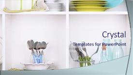  Presentation with cooking equipment kitchen utensils - Cool new theme with creakers - kitchen utensils and tableware backdrop and a sky blue colored foreground