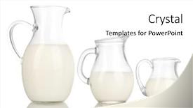  Presentation with milk can - Slide deck with creakers - milk in jugs isolated background and a  colored foreground