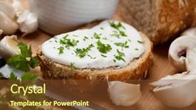  Presentation with spread - Amazing slides having cream and cheese spread with garlic and herbs backdrop and a tawny brown colored foreground