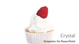  Presentation with cupcakes - Amazing presentation theme having cream and raspberry cupcakes backdrop and a white colored foreground