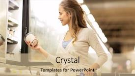  Presentation with freezer - PPT layouts featuring cream at grocery store freezer background and a soft green colored foreground