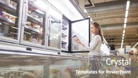  Presentation with freezer - Theme consisting of cream at grocery store freezer background and a gray colored foreground