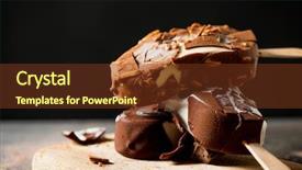  Presentation with chocolate ice cream - Theme having cream bars on a chopping background and a tawny brown colored foreground