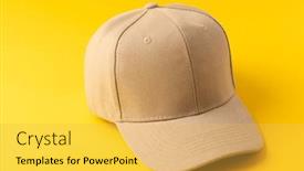  Presentation with baseball - PPT theme featuring cream-baseball-cap-and-copy and a  colored foreground