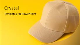  Presentation with baseball - Slides having cream-baseball-cap-and-copy and a  colored foreground