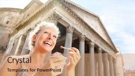  Presentation with gelato - Colorful slide set enhanced with cream by pantheon rome italy backdrop and a coral colored foreground