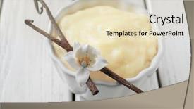  Presentation with vanilla plants - Audience pleasing slides consisting of cream flower - ramekin with tasty vanilla pudding backdrop and a lemonade colored foreground