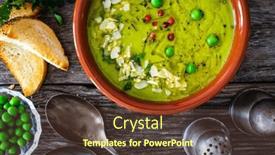  Presentation with peas - Presentation theme having cream-green-peas-soup background and a tawny brown colored foreground