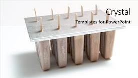  Presentation with chocolate dessert - Colorful theme enhanced with cream ice lollies in plastic backdrop and a white colored foreground