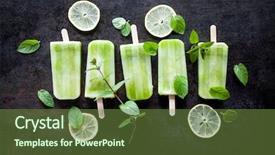  Presentation with healthy juice - Cool new PPT theme with cream juice - popsicles made of healthy ingredients backdrop and a tawny brown colored foreground