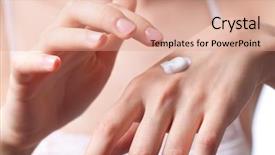  Presentation with cream - Audience pleasing theme consisting of cream on the women hand backdrop and a coral colored foreground