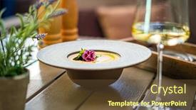  Presentation with cream - Beautiful theme featuring cream-soup-in-the-restaurant backdrop and a tawny brown colored foreground