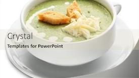  Presentation with paths - Audience pleasing PPT layouts consisting of cream soup of broccoli and cheese file contains clipping paths backdrop and a soft green colored foreground