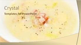  Presentation with bacon - Presentation design with cream soup with bacon background and a cream colored foreground