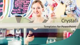  Presentation with ice cream - Slide set with cream to wafer in parlor background and a lemonade colored foreground