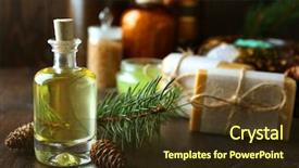  Presentation with essential oil - Beautiful presentation theme featuring cream with pine extract backdrop and a tawny brown colored foreground