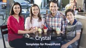  Presentation with ice - Presentation theme with creams at table in parlor background and a tawny brown colored foreground