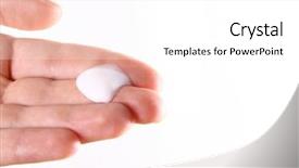  Presentation with lotion - Audience pleasing PPT theme consisting of creams ointment - lotion in hand hand backdrop and a white colored foreground