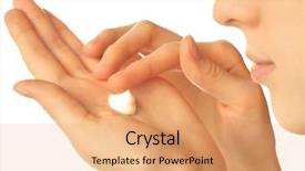  Presentation with cream - Audience pleasing slides consisting of creams ointment - woman with care cream backdrop and a coral colored foreground