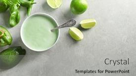 Presentation with taco - Presentation theme having creamy-avocado-lime-sauce background and a light gray colored foreground