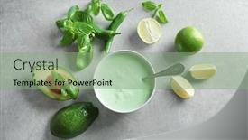  Presentation with taco - Presentation theme consisting of creamy-avocado-lime-sauce background and a seafoam green colored foreground
