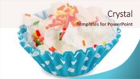  Presentation with cupcake - Slide set featuring creamy cupcake isolated on white background and a lemonade colored foreground