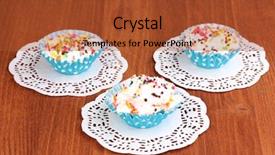  Presentation with rustic wood wooden frame - Audience pleasing slides consisting of creamy cupcakes on wooden background backdrop and a red colored foreground