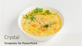  Presentation with celery - PPT layouts enhanced with creamy-fish-soup-with-salmon background and a lemonade colored foreground