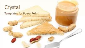  Presentation with peanut butter healthy spread - Colorful slides enhanced with creamy peanut butter and bread backdrop and a  colored foreground