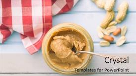 Presentation with peanut butter - Colorful presentation theme enhanced with creamy peanut butter and peanuts backdrop and a yellow colored foreground
